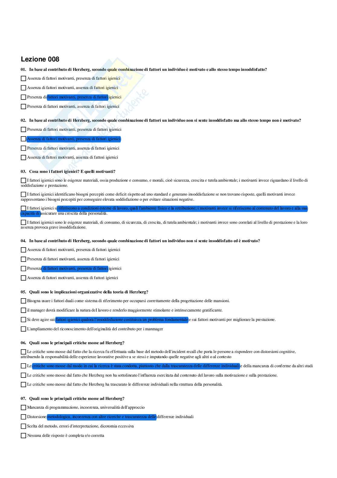Paniere Organizzazione aziendale - Risposte multiple - aggiornato (2026) Pag. 16