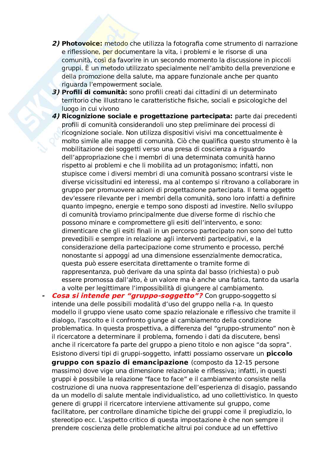 Risposte alle domande per la preparazione dell'esame di Ricerca-Azione e colloquio Pag. 2