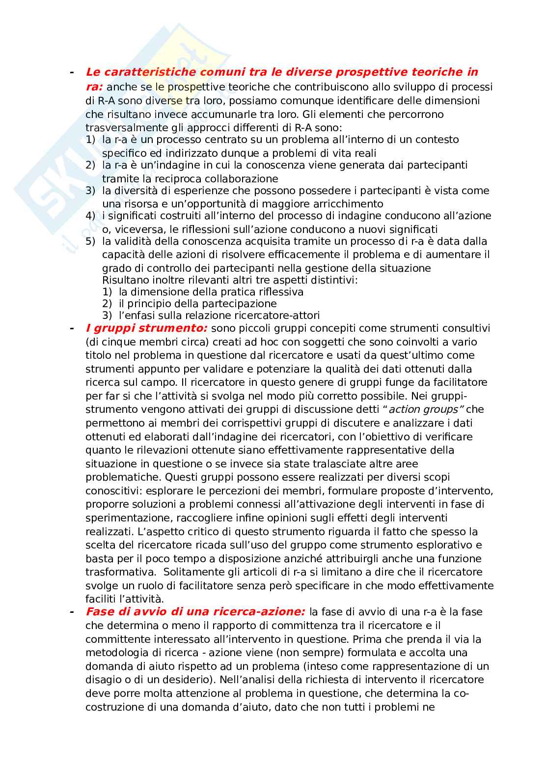 Risposte alle domande per la preparazione dell'esame di Ricerca-Azione e colloquio Pag. 6