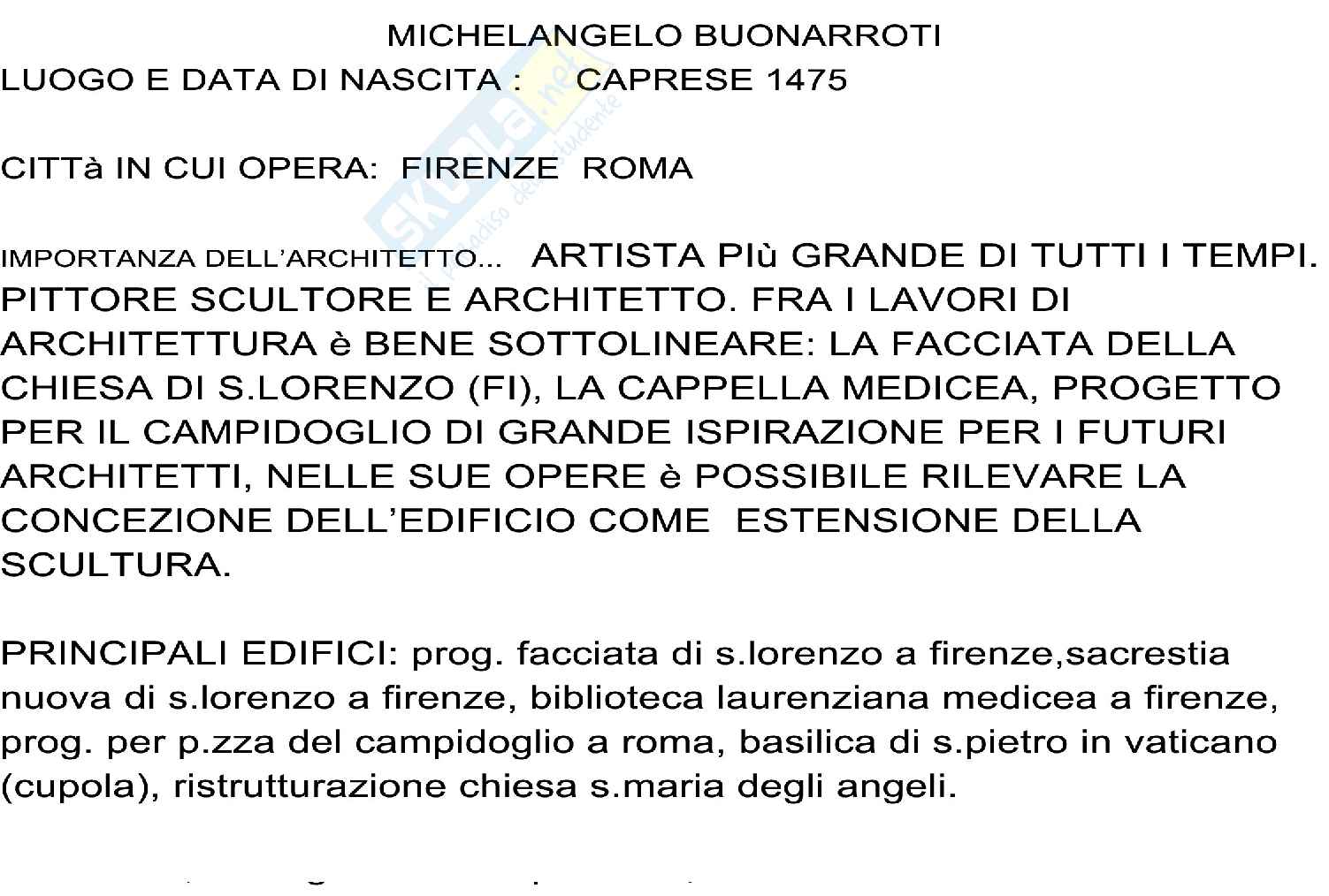 Filarete, Bramante, Michelangelo Pag. 6
