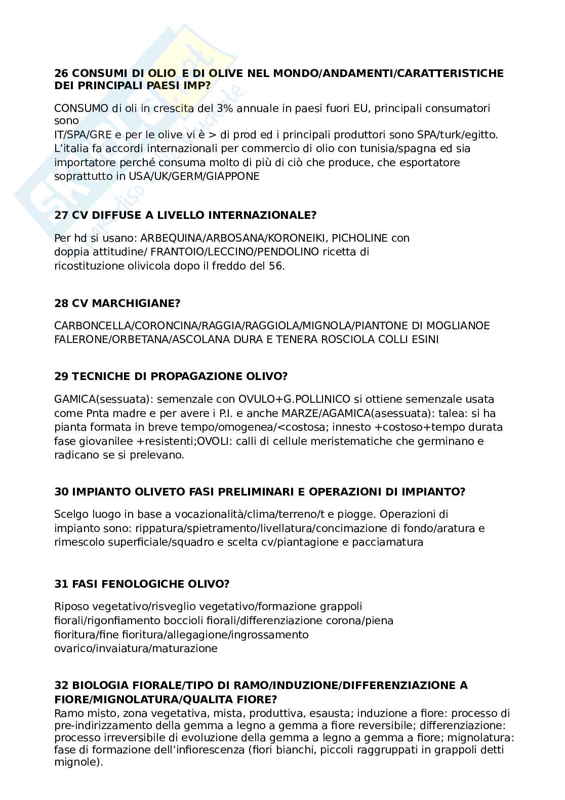 Domande e risposte Olivicoltura primo parziale Pag. 6
