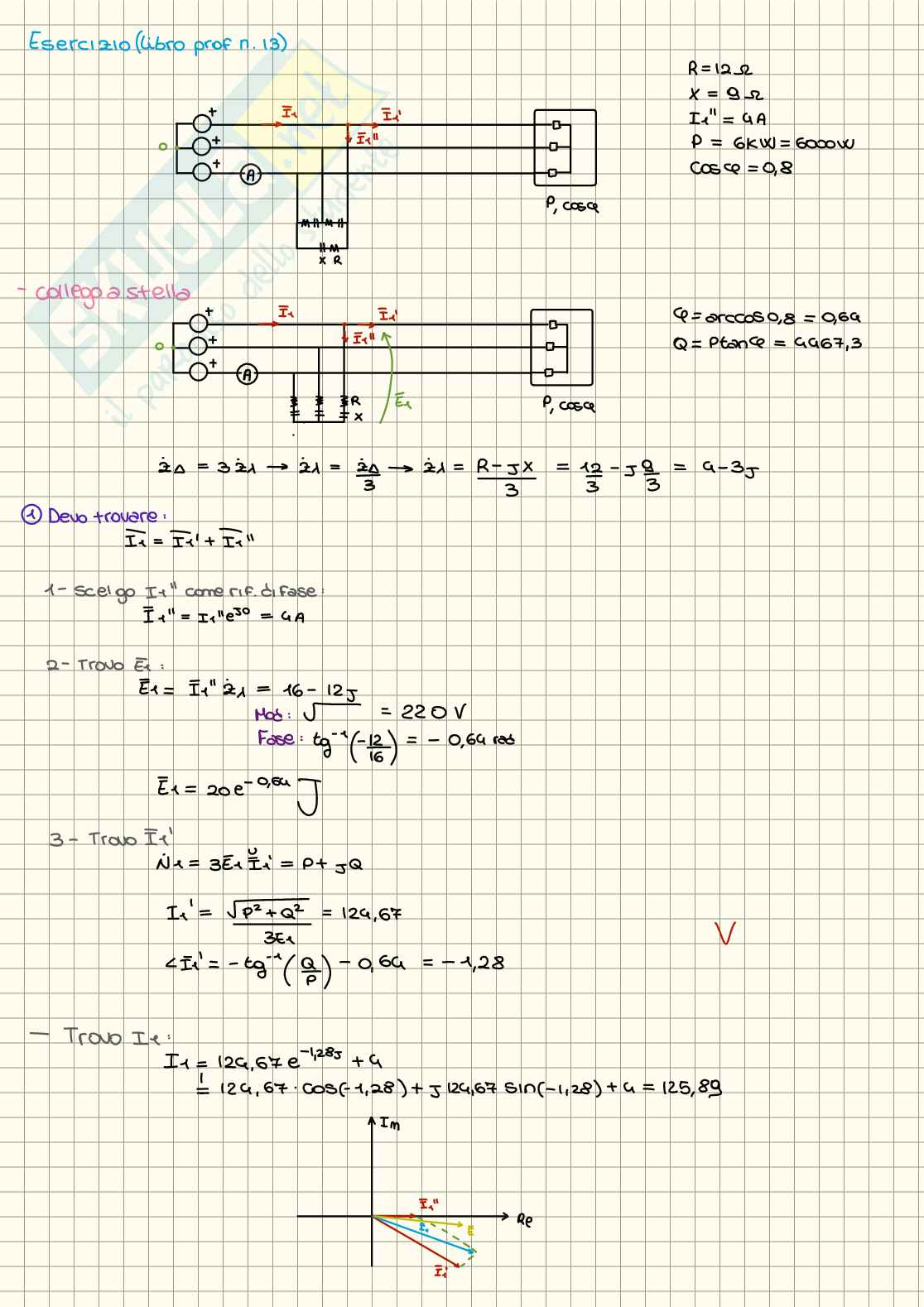 Esercizi di Elettrotecnica sui sistemi trifase Pag. 31