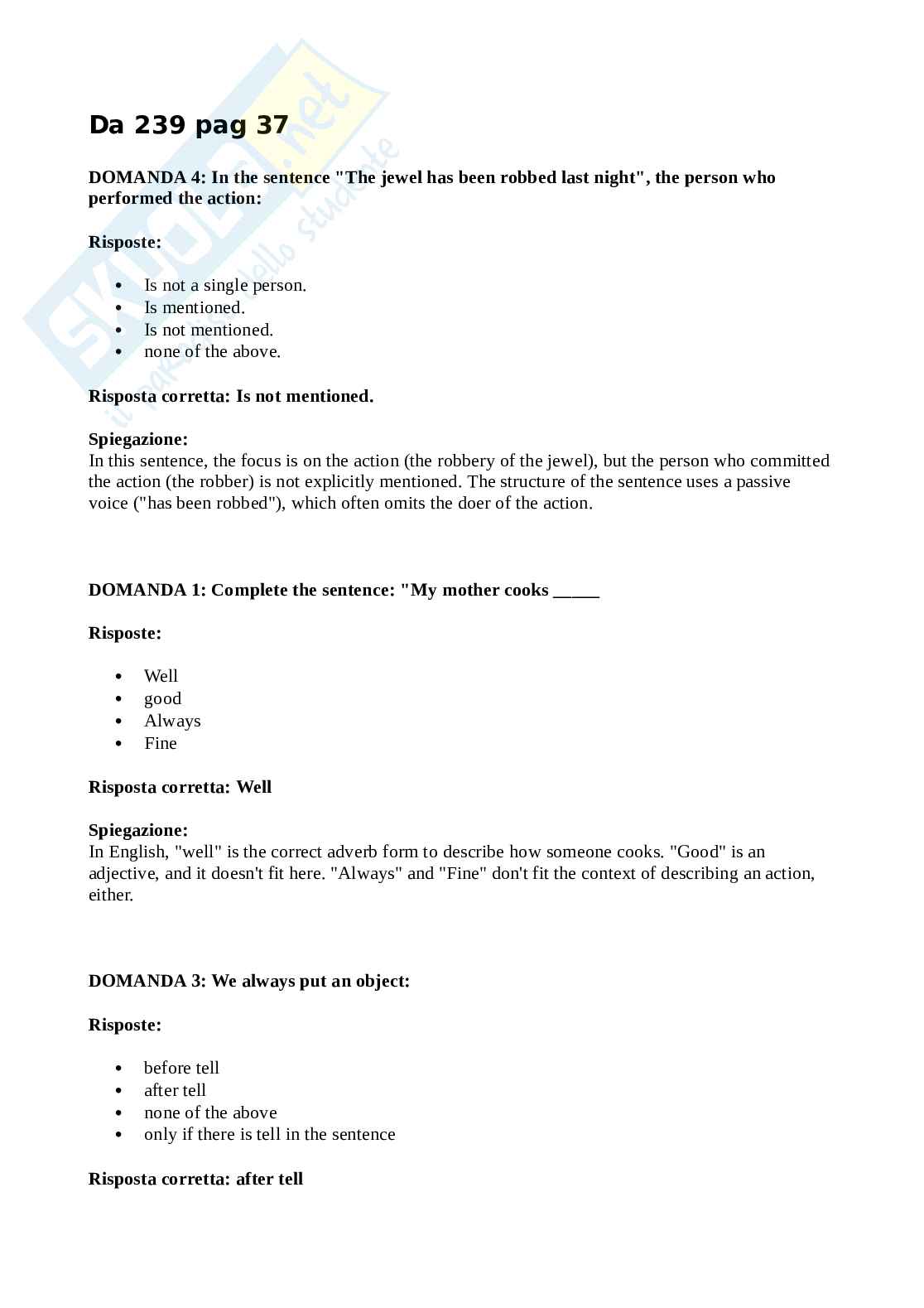 Lingua e traduzione inglese - dalla 239 Pag. 1
