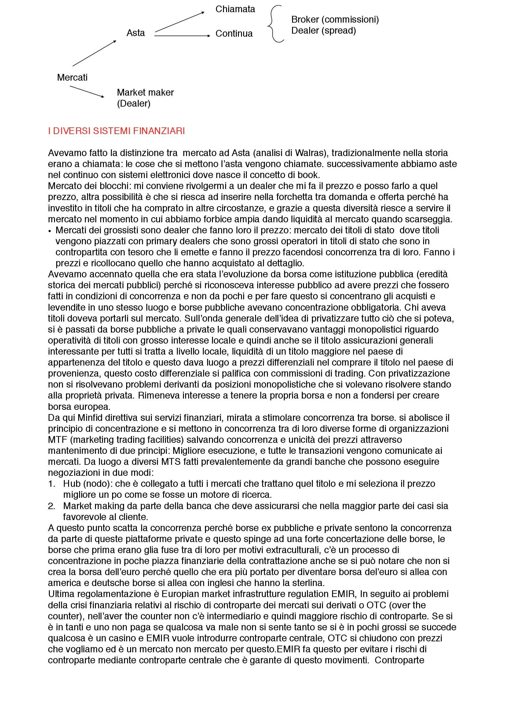 Economia monetaria e degli intermediari finanziari - diversi sistemi finanziari Pag. 1