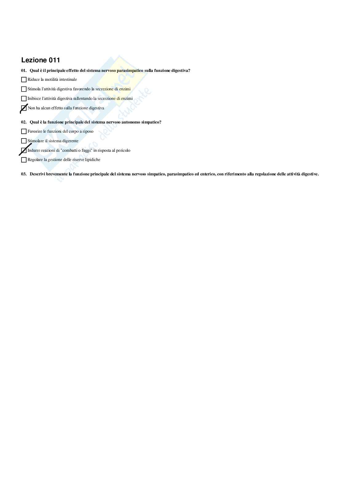 Paniere di Fisiologia dei nutrienti (2026) - Risposte multiple corrette Pag. 11
