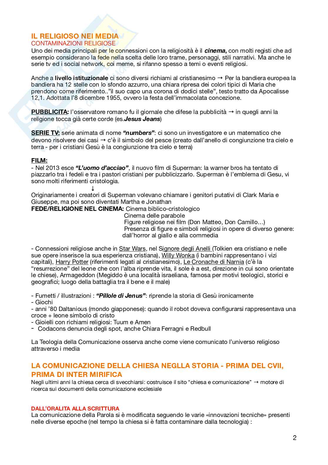 Appunti per l'esame di Teologia della comunicazione   Pag. 2
