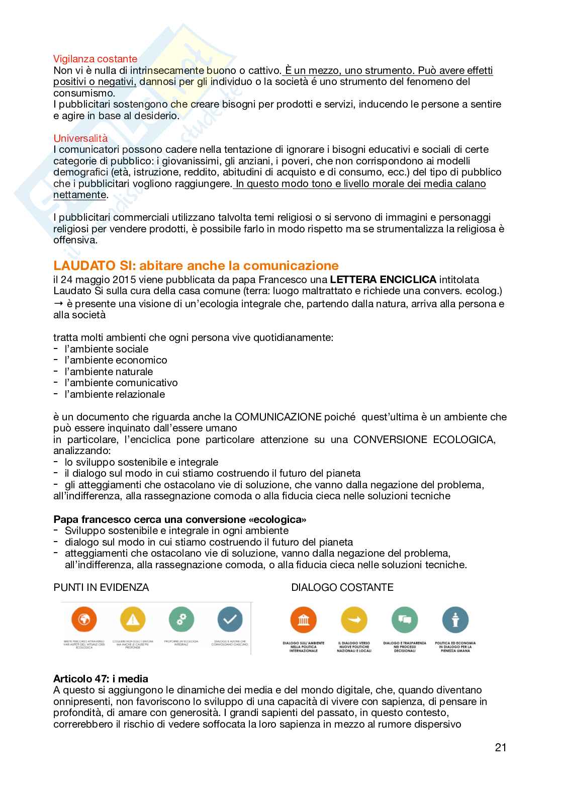 Appunti per l'esame di Teologia della comunicazione   Pag. 21