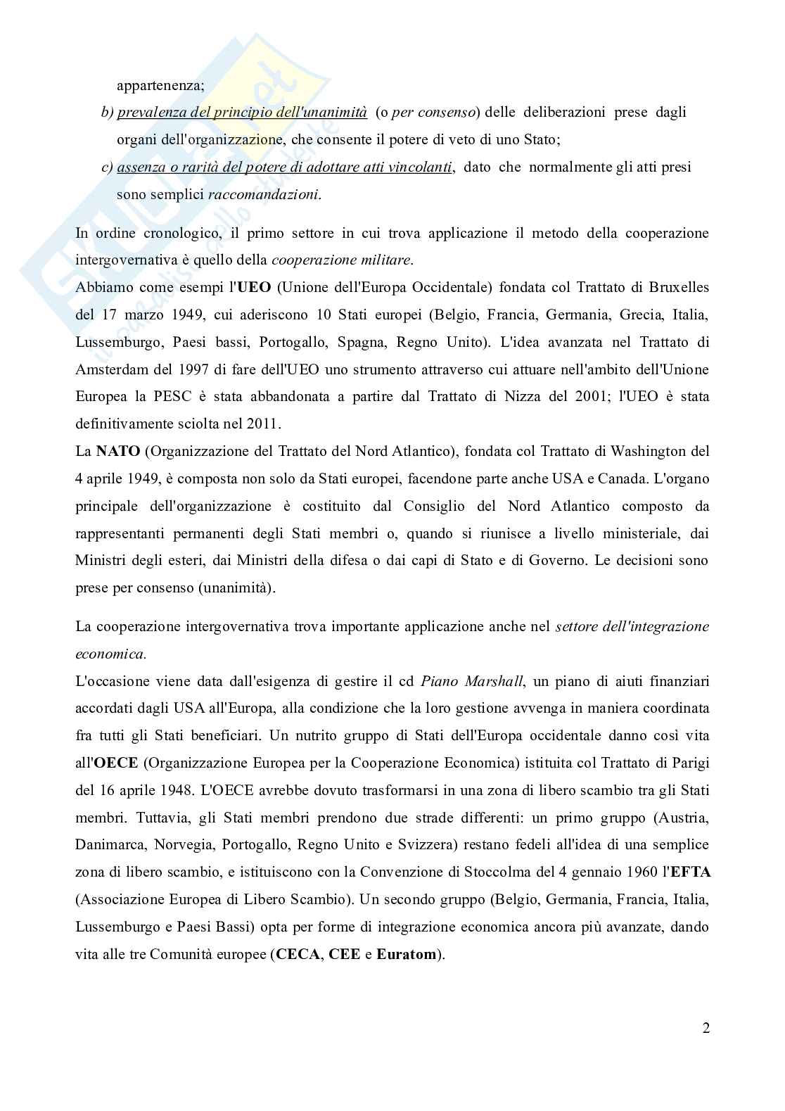 Riassunto esame Diritto dell'Unione europea, Prof. Marino Silvia, libro consigliato Diritto dell'Unione Europea - 8^edizione, Daniele Pag. 2