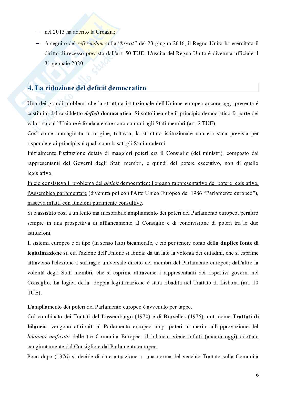 Riassunto esame Diritto dell'Unione europea, Prof. Marino Silvia, libro consigliato Diritto dell'Unione Europea - 8^edizione, Daniele Pag. 6