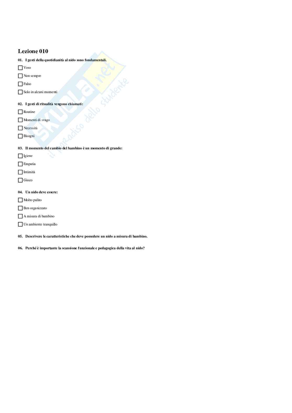 Paniere Didattica e pedagogia speciale  - Risposte multiple - aggiornato (2026) Pag. 11