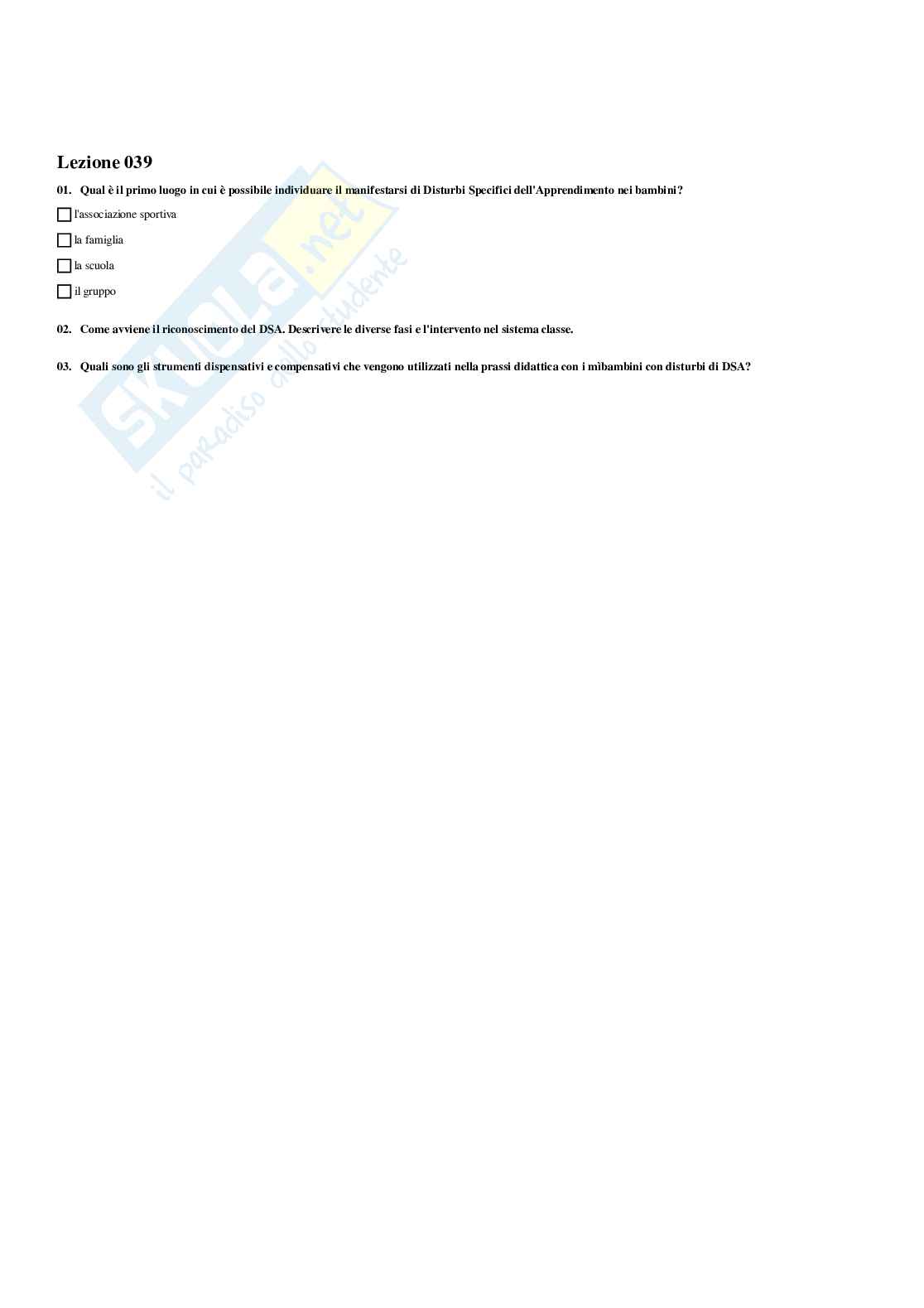 Paniere Didattica e pedagogia speciale  - Risposte multiple - aggiornato (2026) Pag. 36