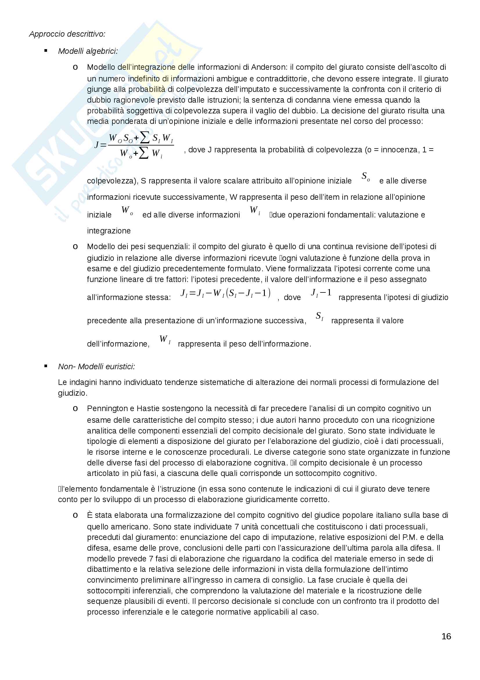 Riassunto esame di Psicologia giuridica, Prof. Magrin Pag. 16