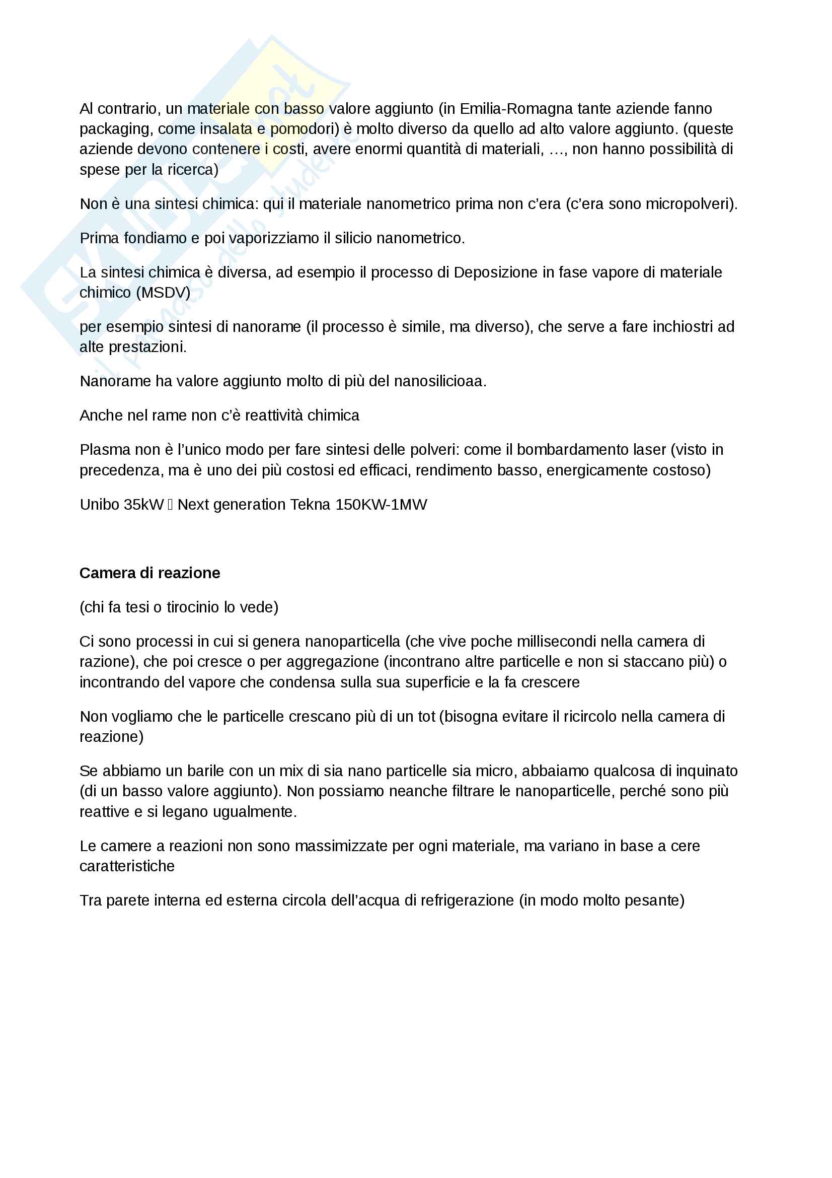 Appunti di Laboratorio di tecnologie dei materiali e applicazioni industriali dei plasmi T Pag. 31