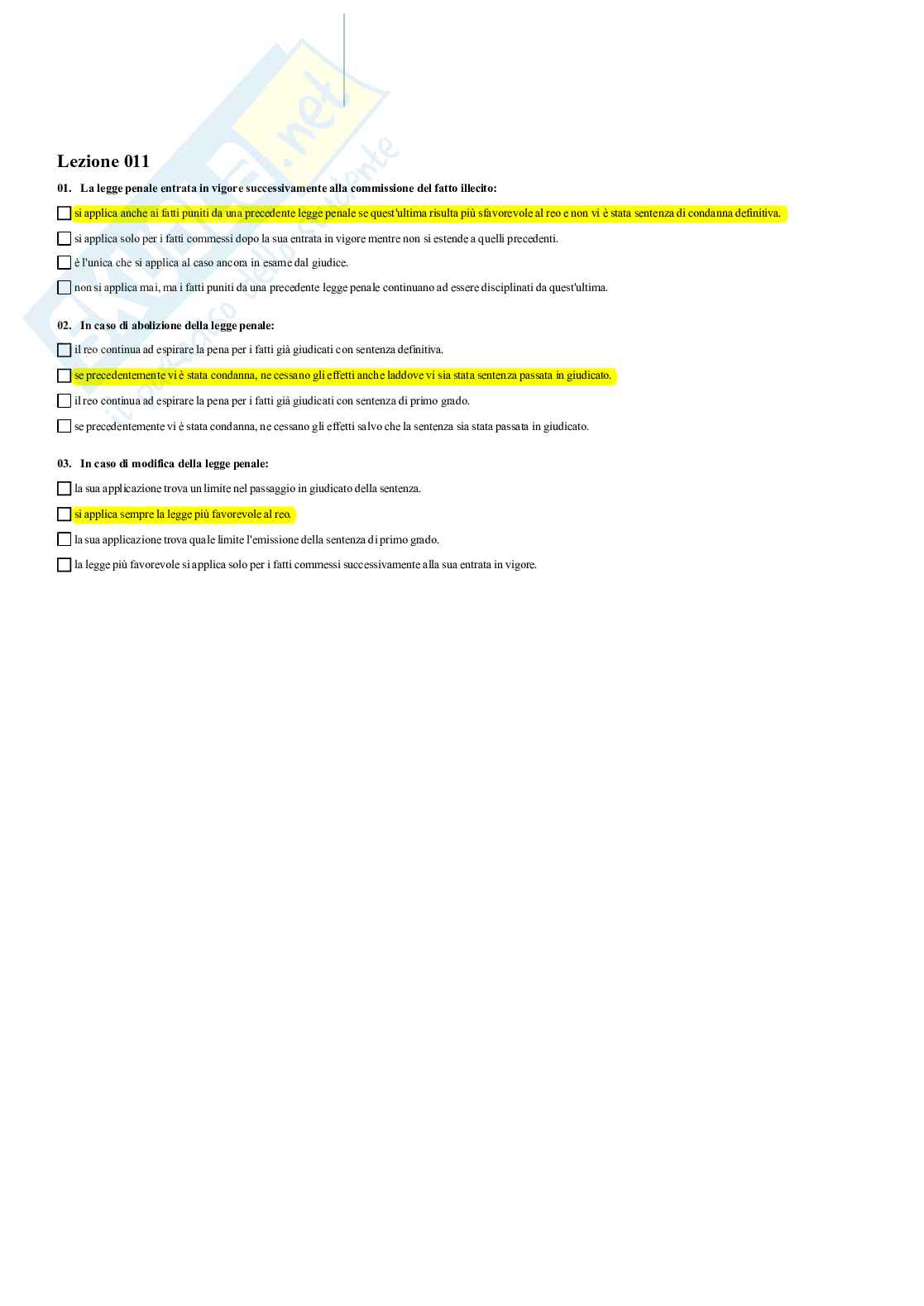 Paniere di Diritto penale con multiple + aperte - 2025 Pag. 16