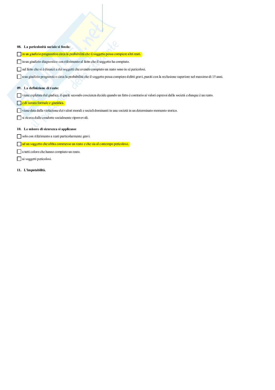 Paniere di Diritto penale con multiple + aperte - 2025 Pag. 26