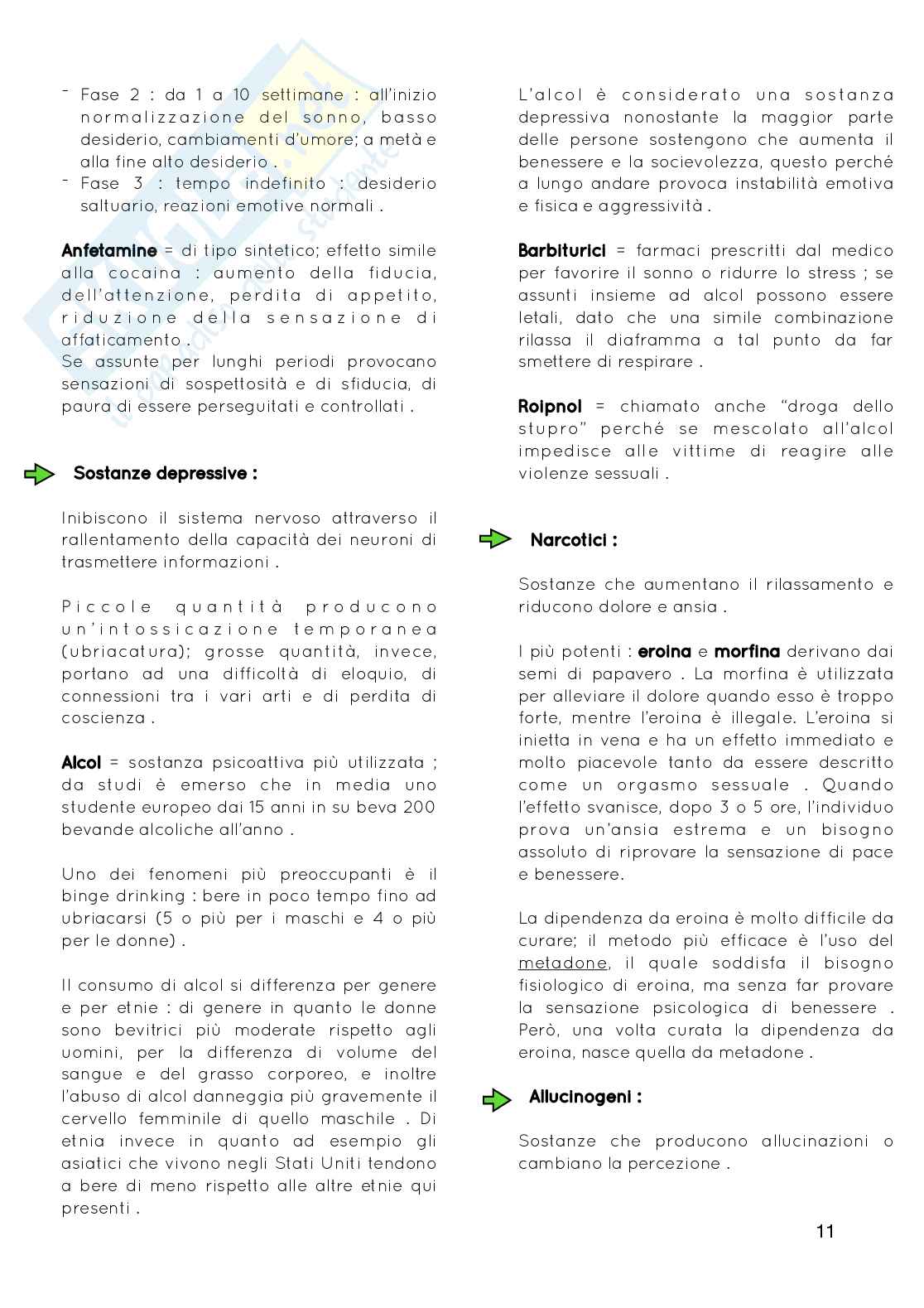 Attenzione, Stati di coscienza, Sonno, Ritmi biologici circadiani, Ipnosi e Meditazione, Droghe Pag. 11