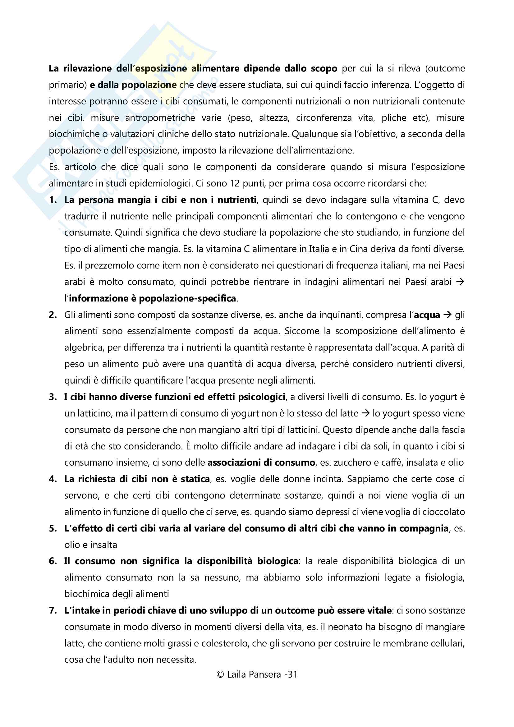 Epidemiologia nutrizionale e statistica medica, parte 2 Pag. 31