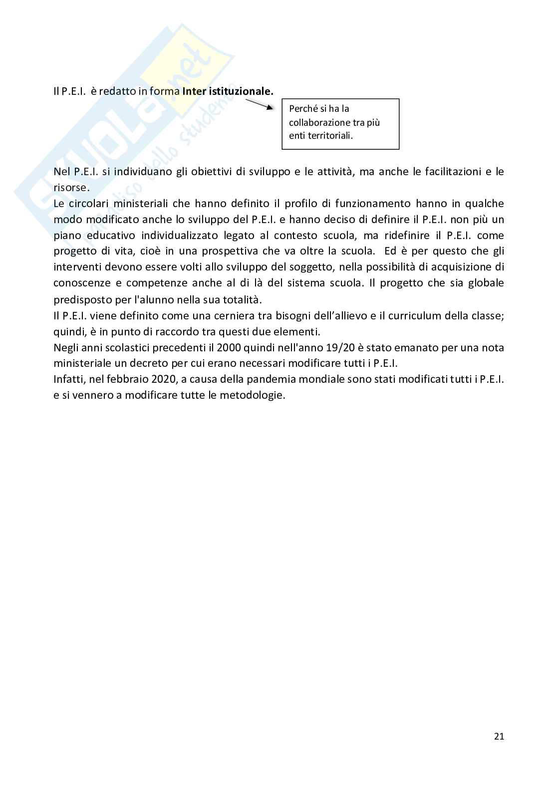 Appunti Pedagogia speciale  Pag. 21