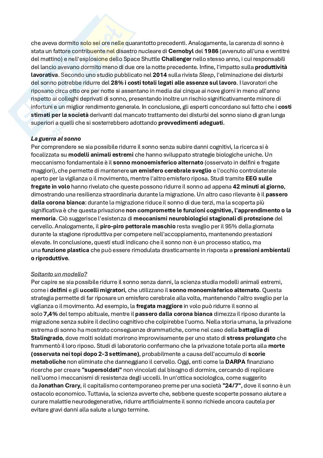 Riassunto esame Psicologia generale, Prof. Balzarotti Stefania, libro consigliato Dormire forse sognare , Strata  Pag. 16