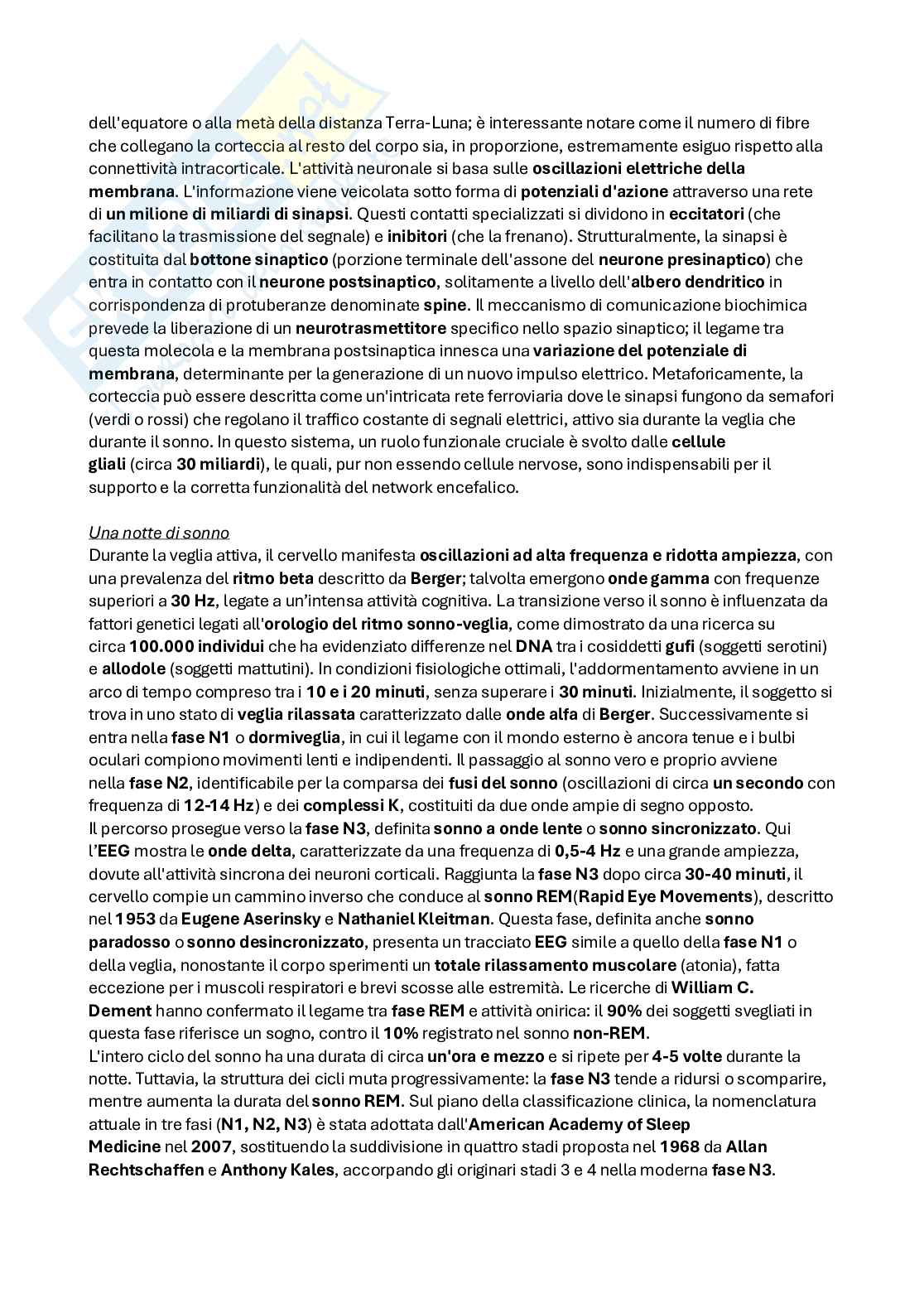 Riassunto esame Psicologia generale, Prof. Balzarotti Stefania, libro consigliato Dormire forse sognare , Strata  Pag. 2