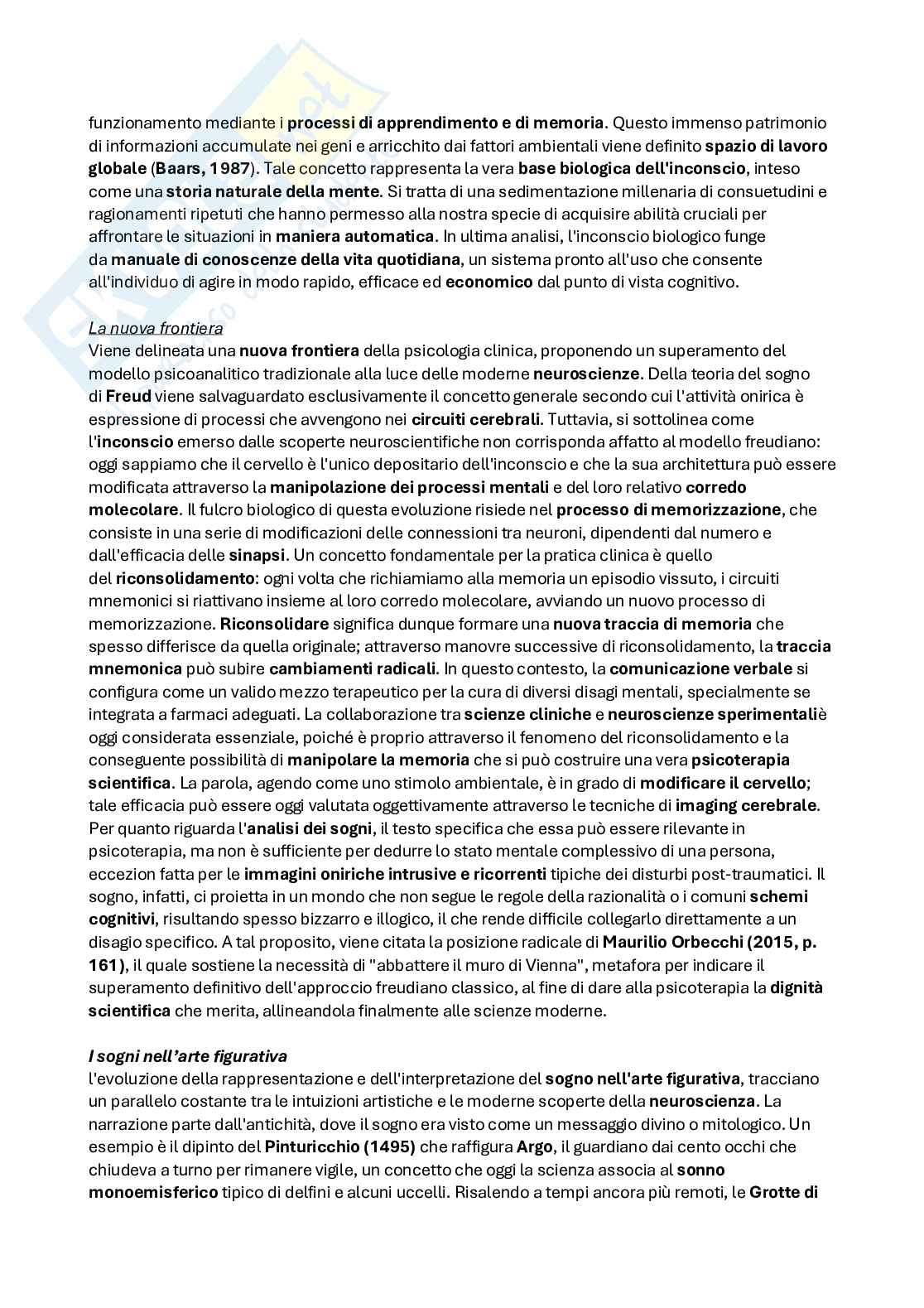 Riassunto esame Psicologia generale, Prof. Balzarotti Stefania, libro consigliato Dormire forse sognare , Strata  Pag. 36