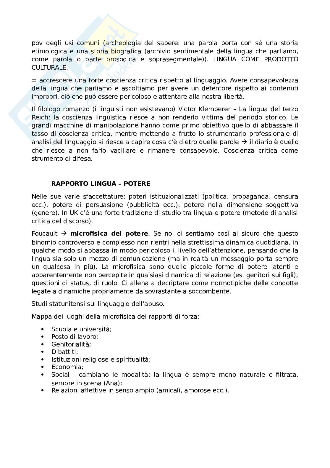 Linguistica dell'italiano Pag. 2