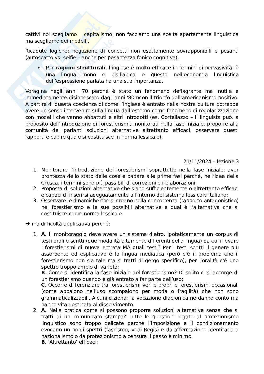 Linguistica dell'italiano Pag. 6