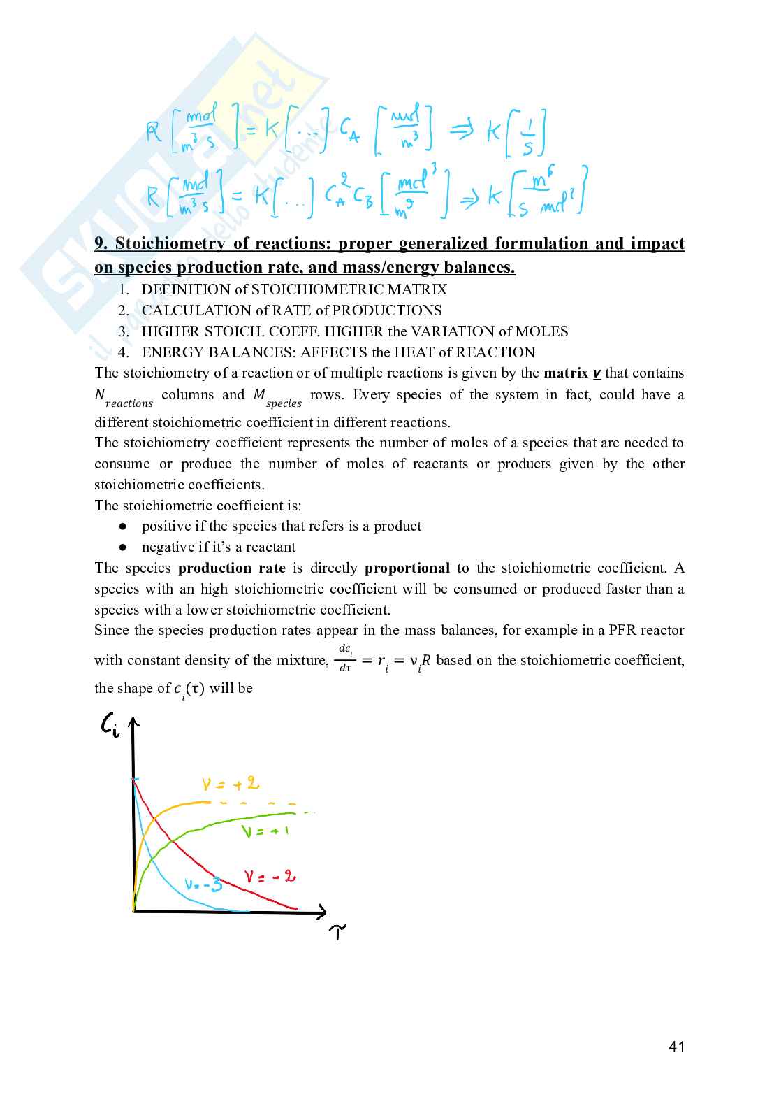 Chemical Reaction Engineering - Exercises and Questions for exam Pag. 41