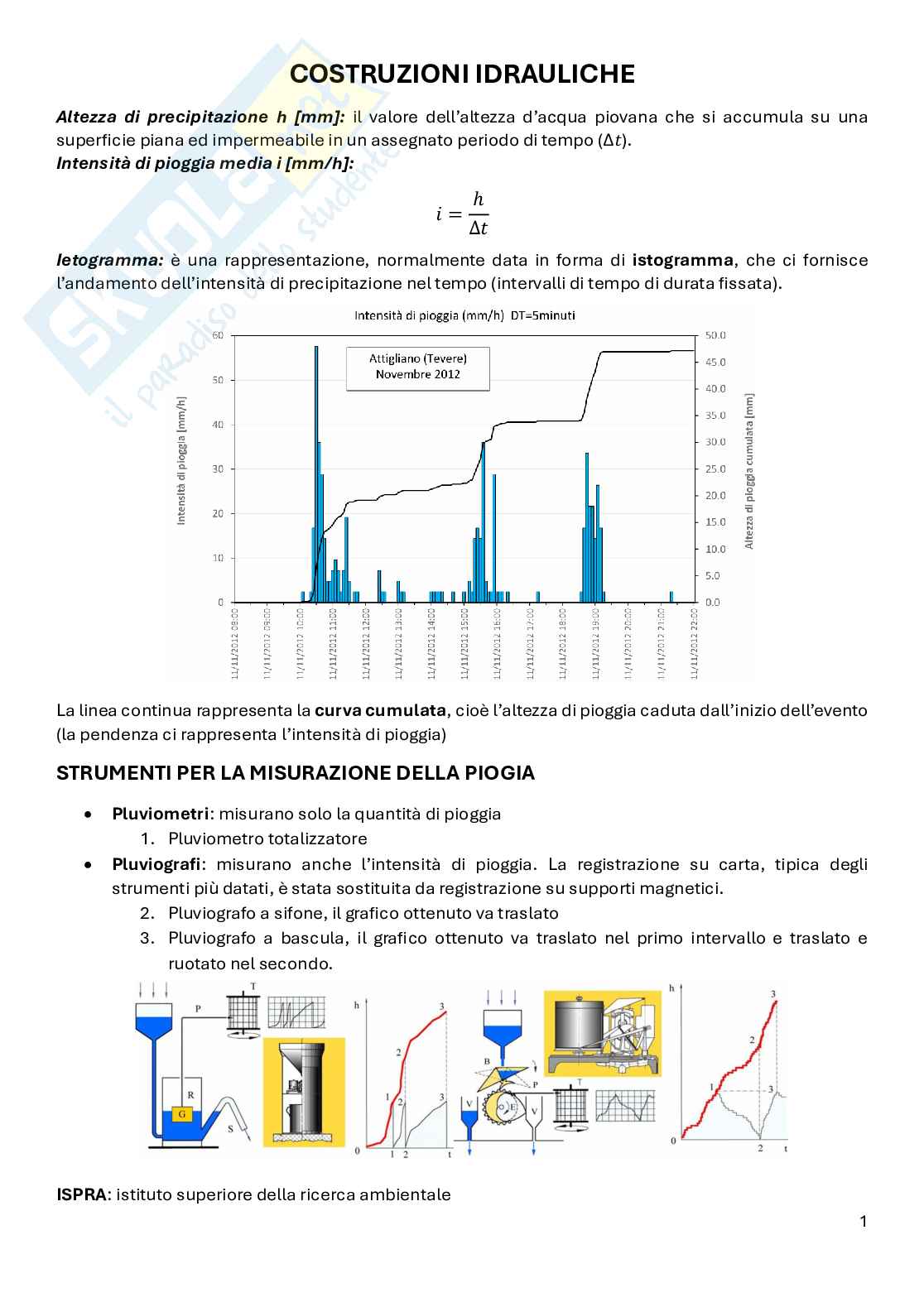 Costruzioni idrauliche - Parte 1  Pag. 1