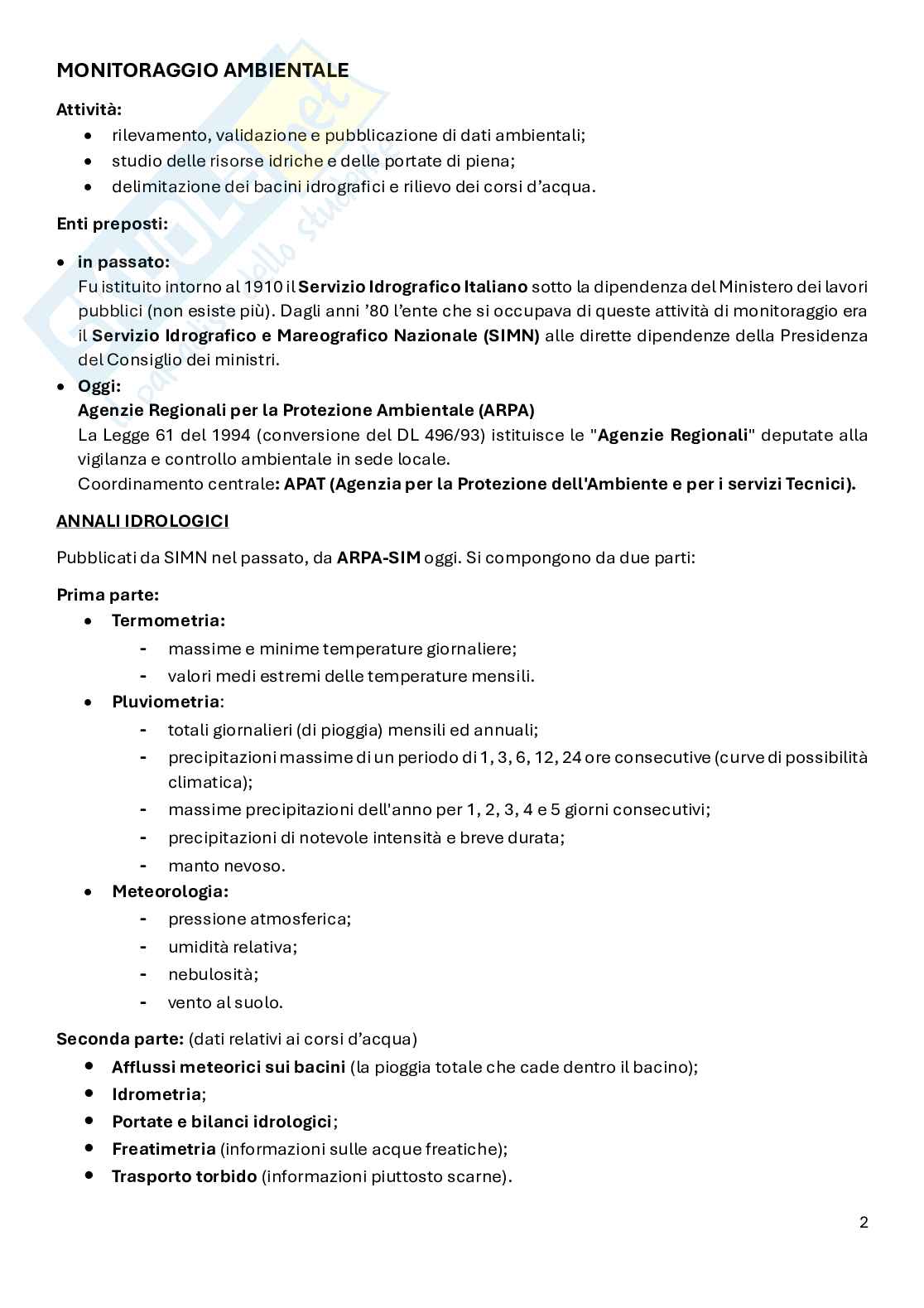 Costruzioni idrauliche - Parte 1  Pag. 2