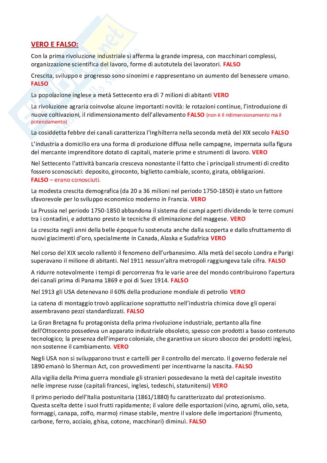 Esercitazioni promo semestre Dinamiche dell’economia globale Pag. 1