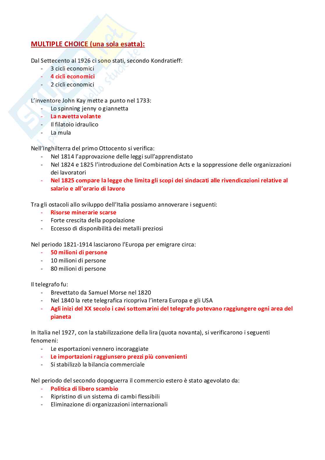 Esercitazioni promo semestre Dinamiche dell’economia globale Pag. 6