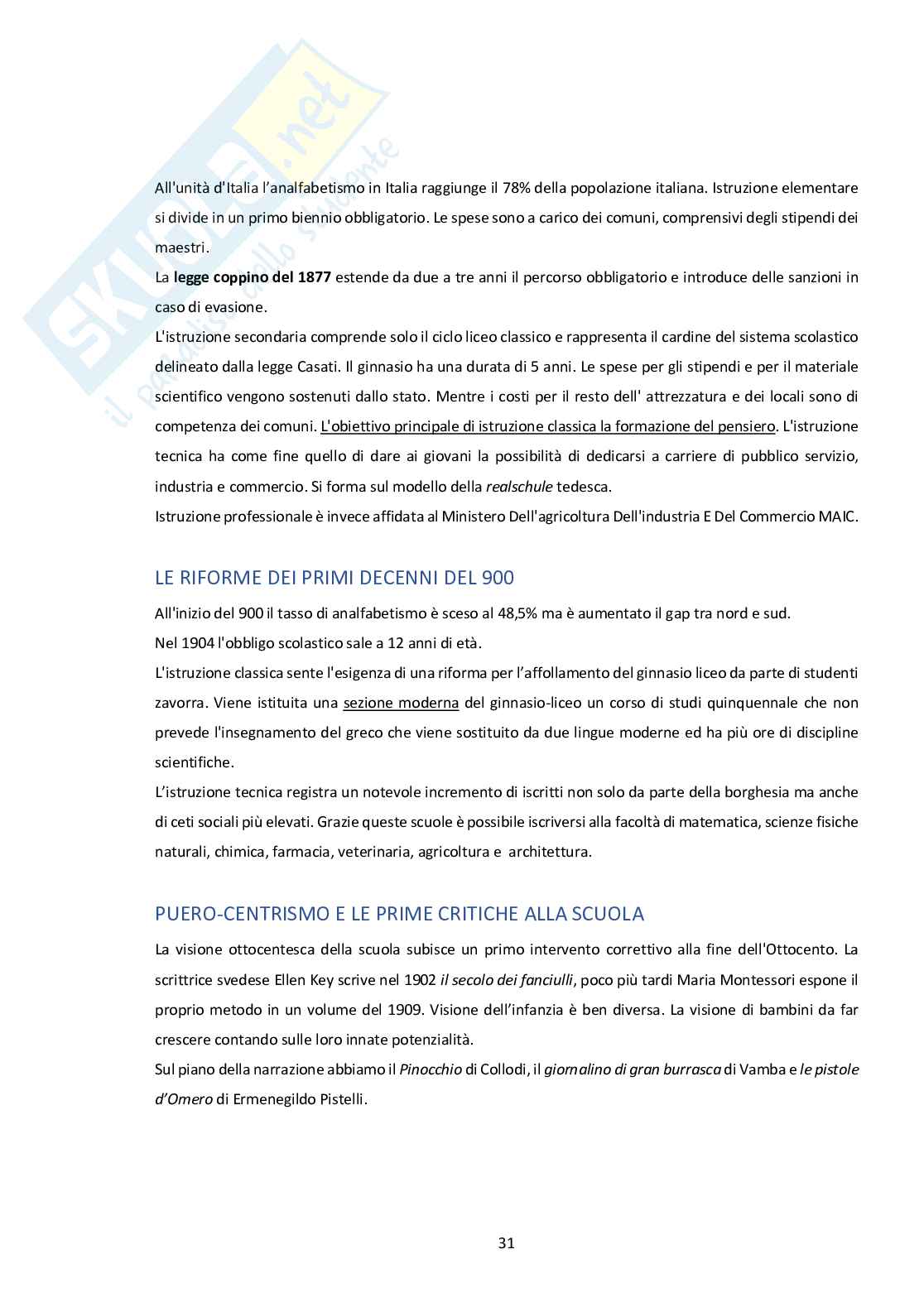 Riassunto esame pedagogia della scuola, prof. Mariani, libro cosigliato Insegnare, Mariani Pag. 31