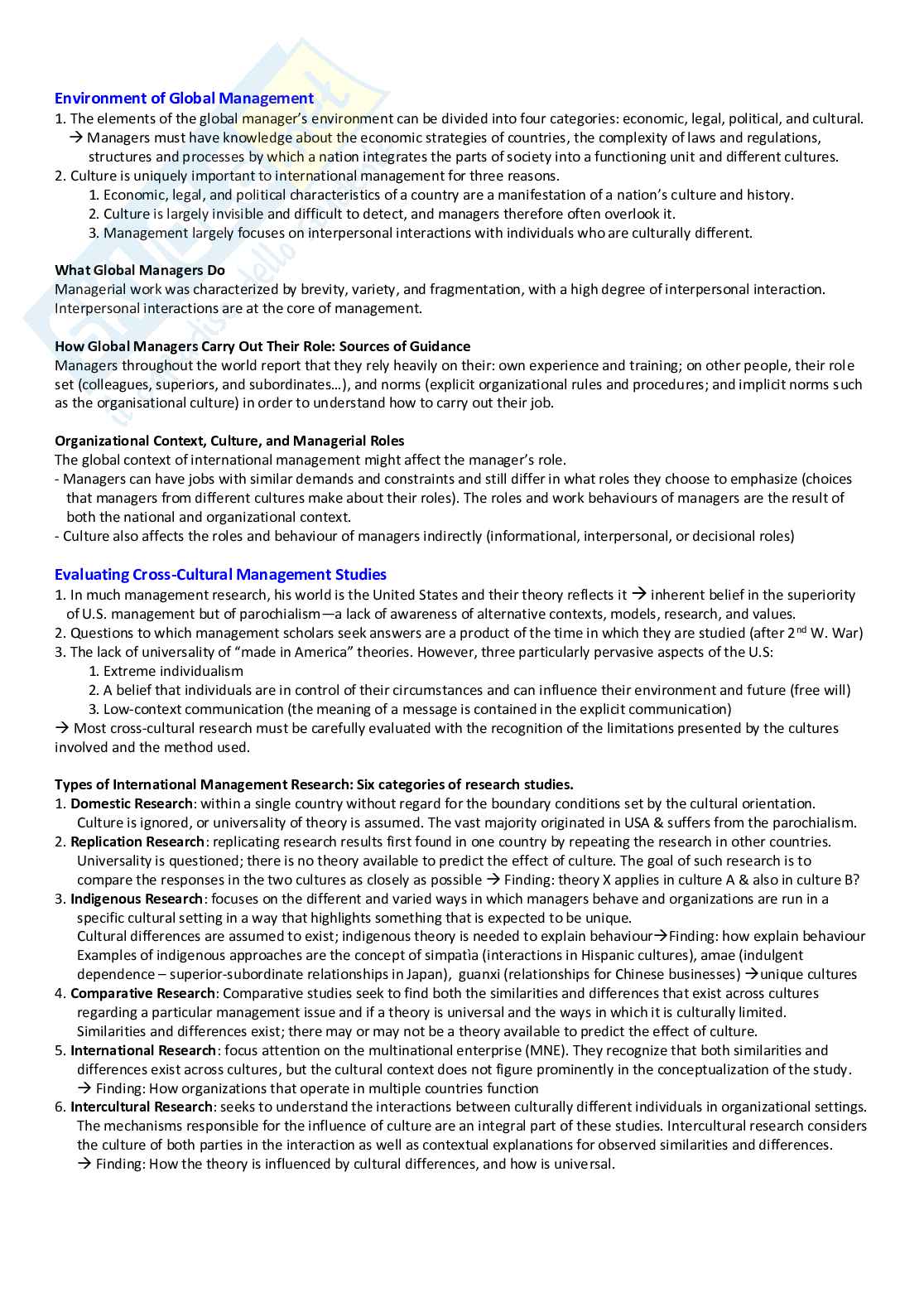 Appunti di Cross cultural management Pag. 2