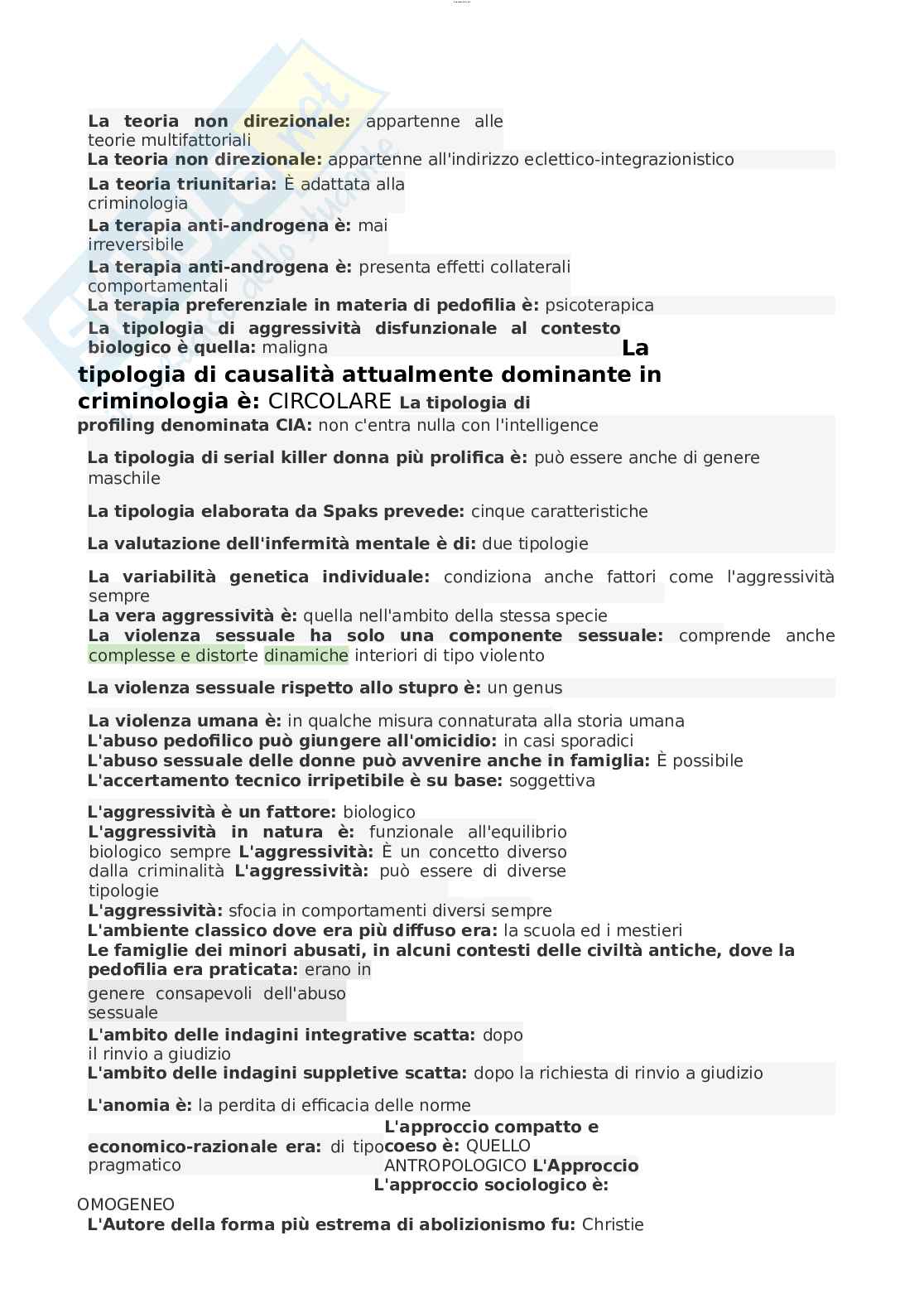 Paniere esame Criminologia  Pag. 11