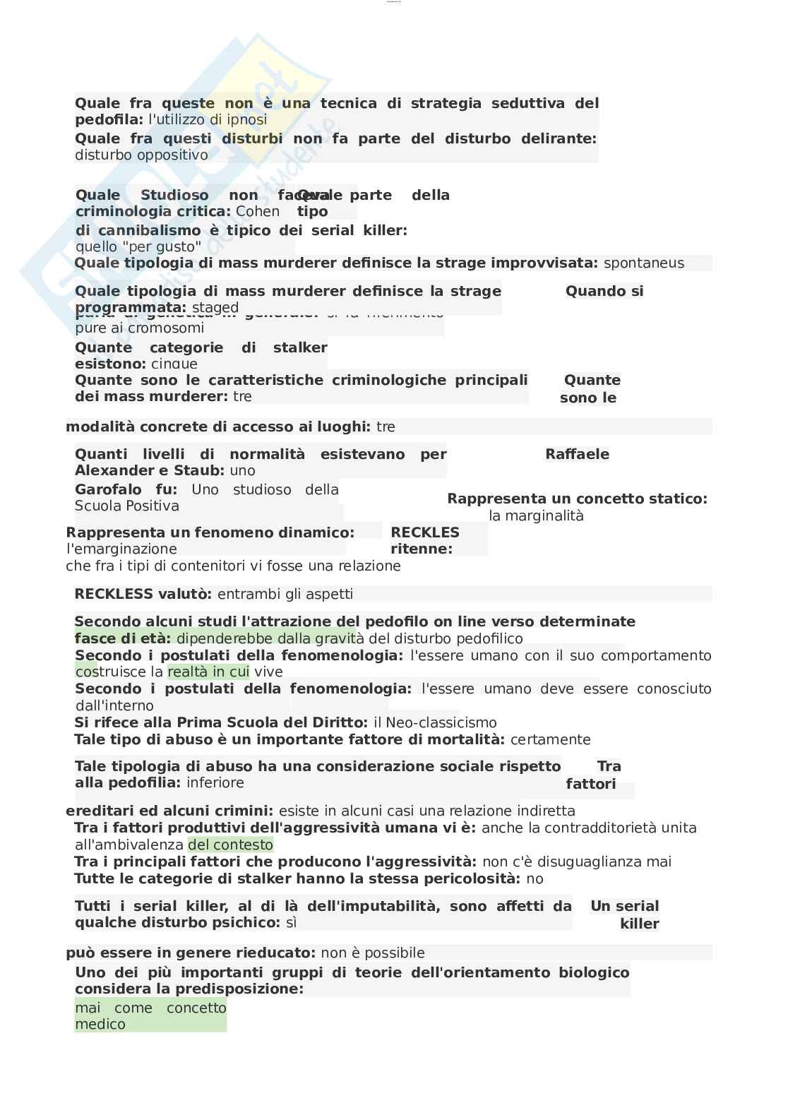 Paniere esame Criminologia  Pag. 16