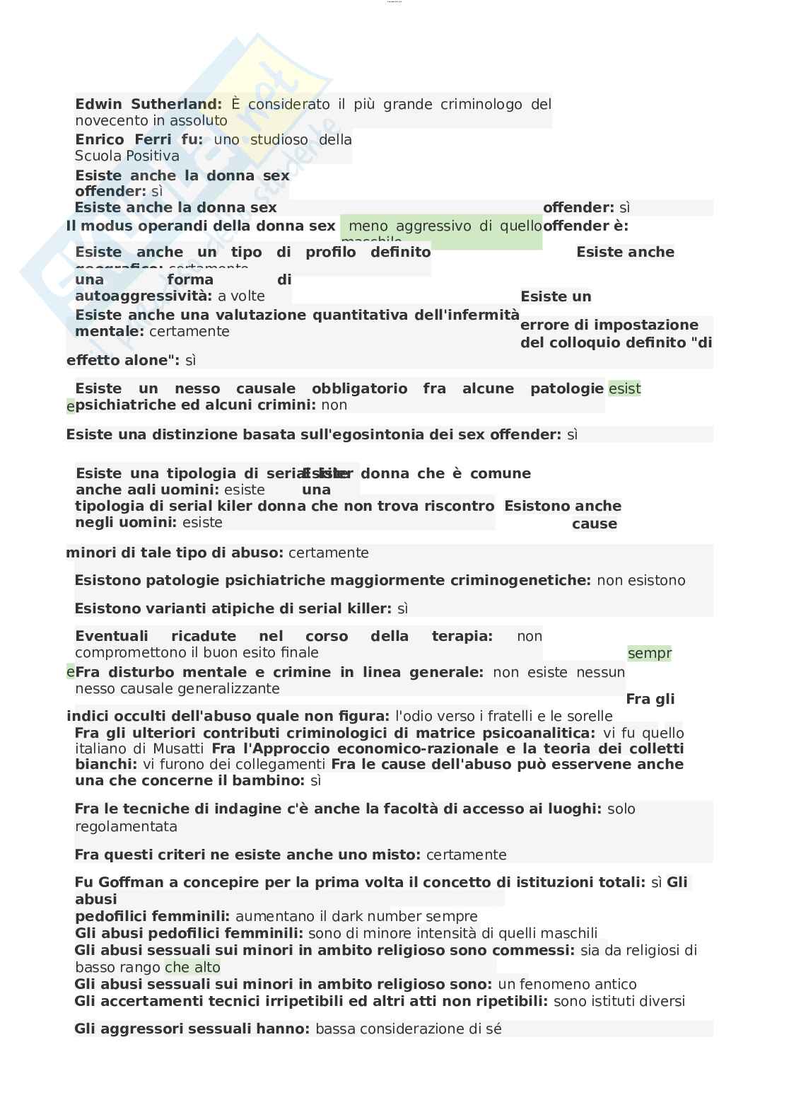 Paniere esame Criminologia  Pag. 2