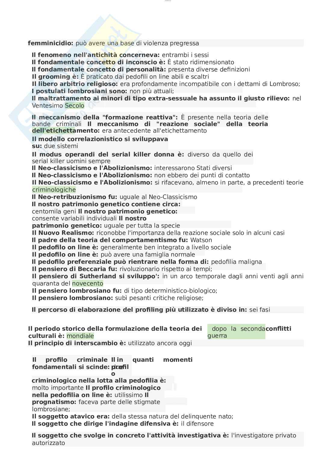 Paniere esame Criminologia  Pag. 6