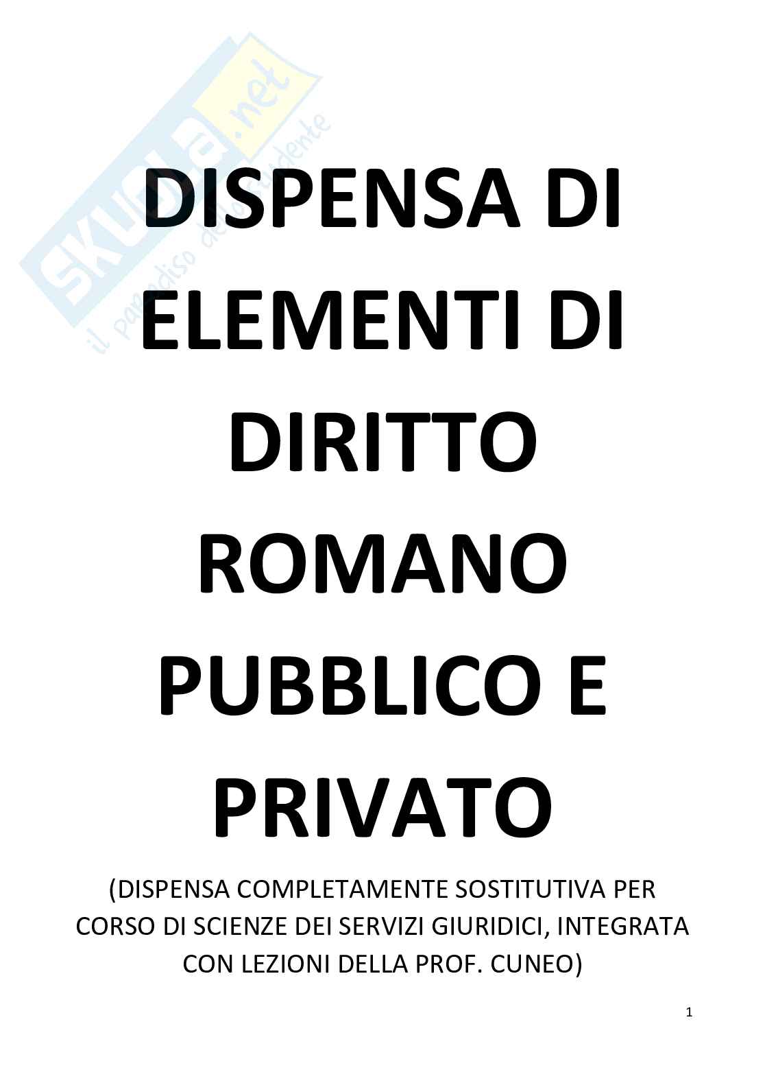 Appunti Elementi di diritto romano pubblico e privato Pag. 1