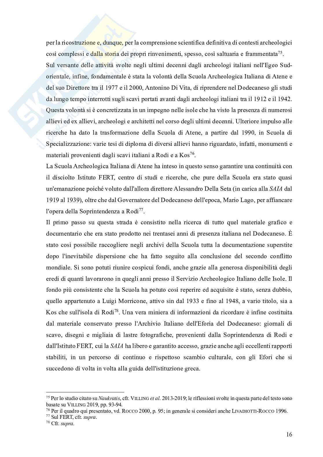 Archeologia a Rodi dalla fine del XIX secolo Pag. 16