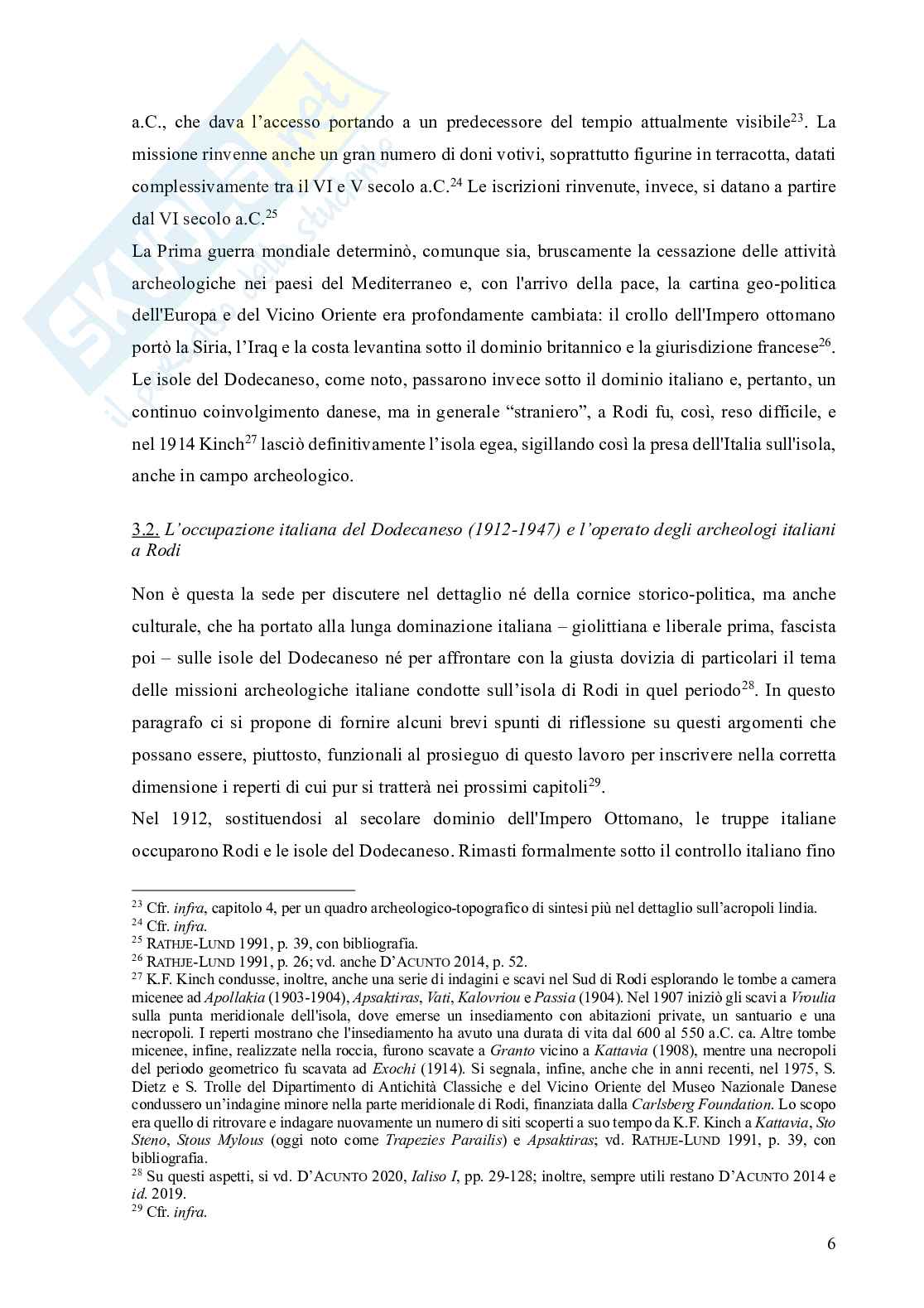 Archeologia a Rodi dalla fine del XIX secolo Pag. 6