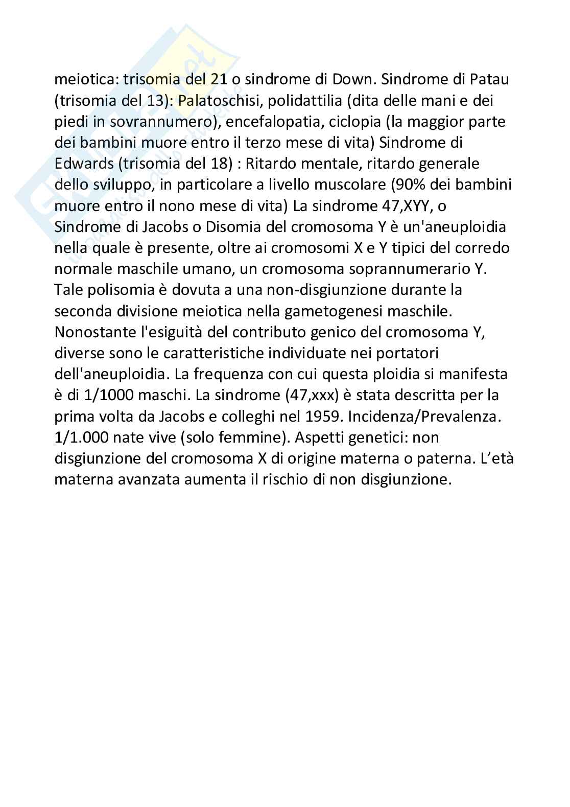Mitosi, Meiosi, Anomalie della meiosi Pag. 6