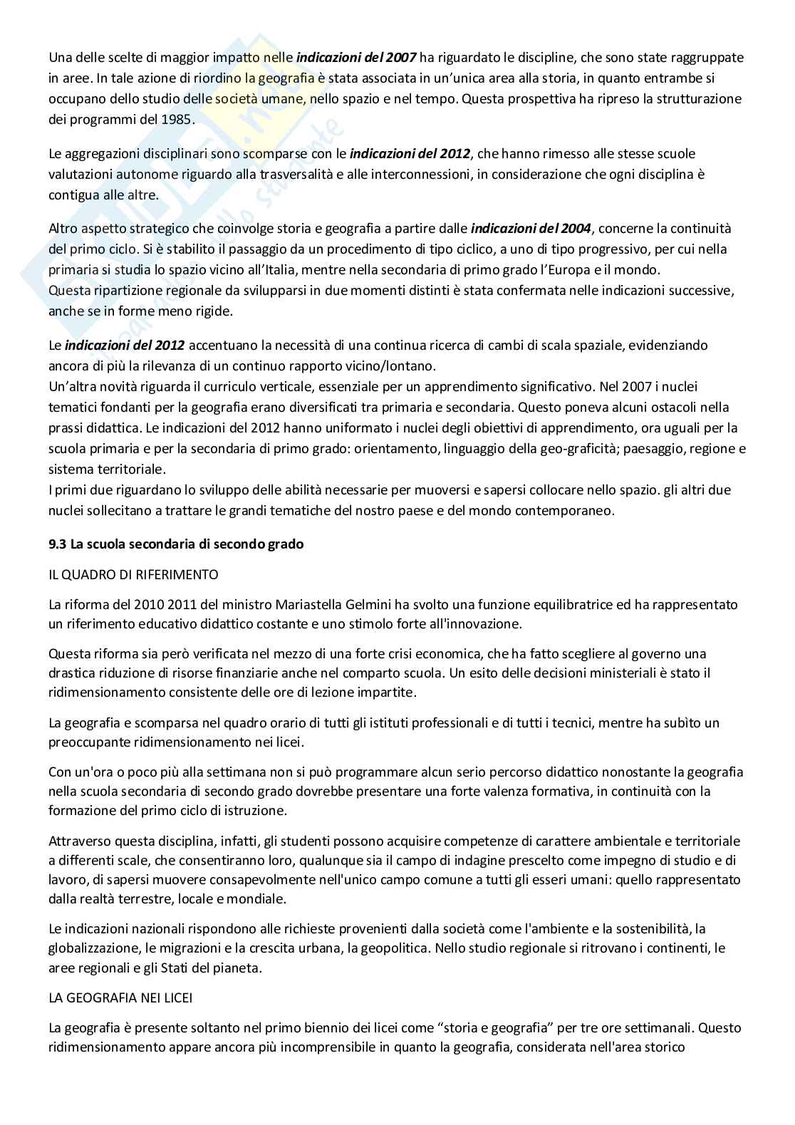 Riassunto esame Geografia, prof. Fatichenti, libro consigliato Insegnare geografia. Idee e programmi, De Vecchis e Staluppi Pag. 41