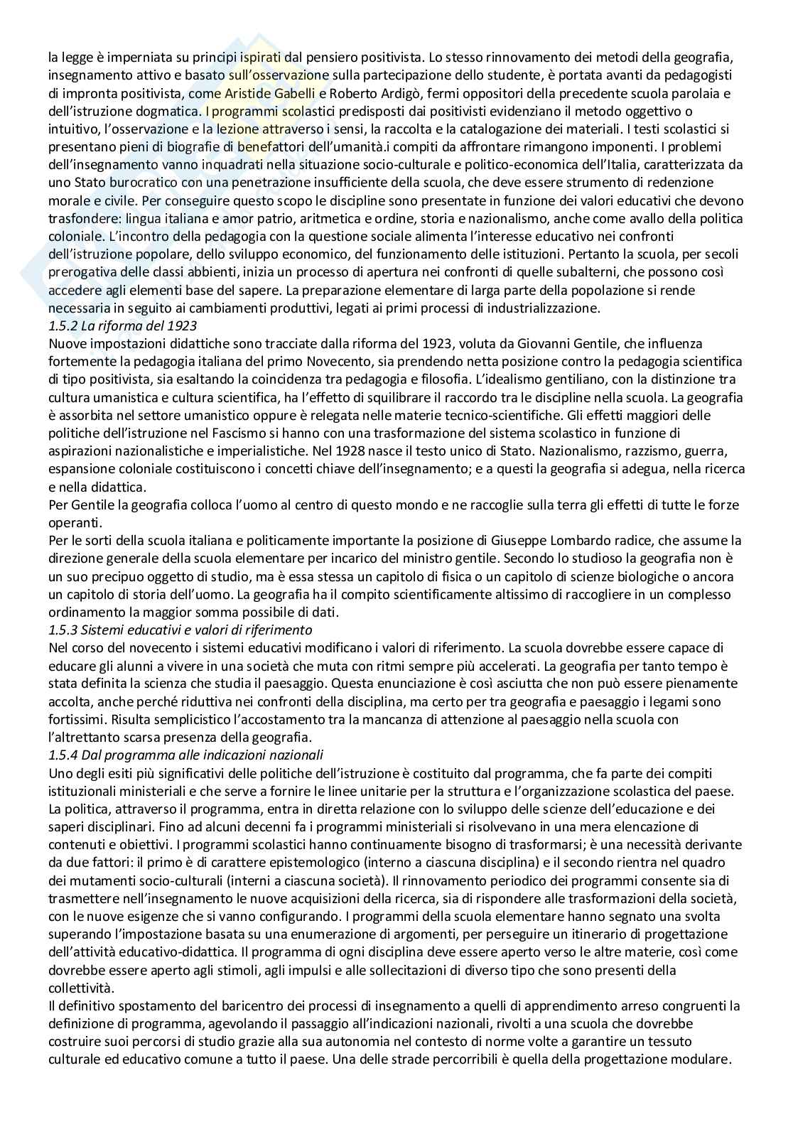 Riassunto esame Geografia, prof. Fatichenti, libro consigliato Insegnare geografia. Idee e programmi, De Vecchis e Staluppi Pag. 6