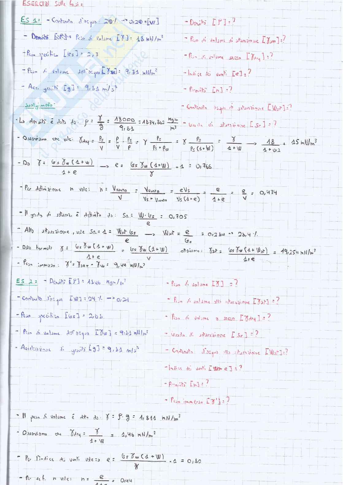 Esami ed esercizi per esame Geotecnica Pag. 1