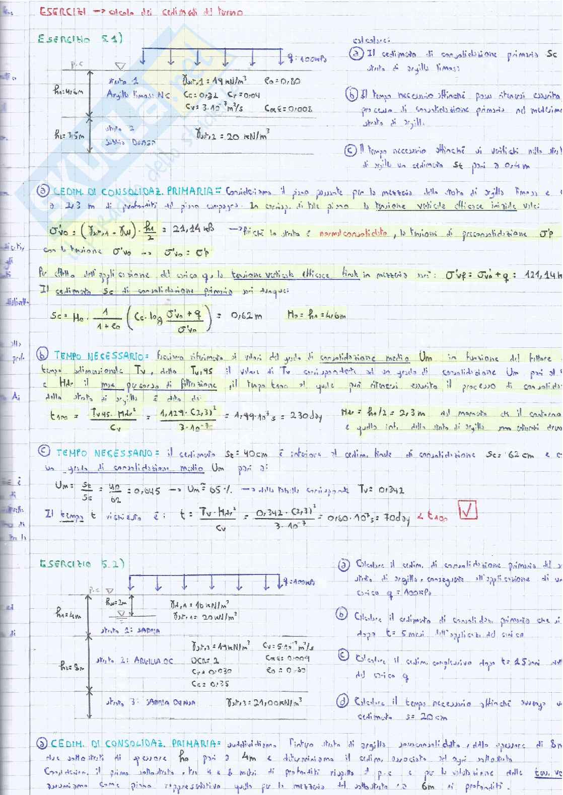 Esami ed esercizi per esame Geotecnica Pag. 21