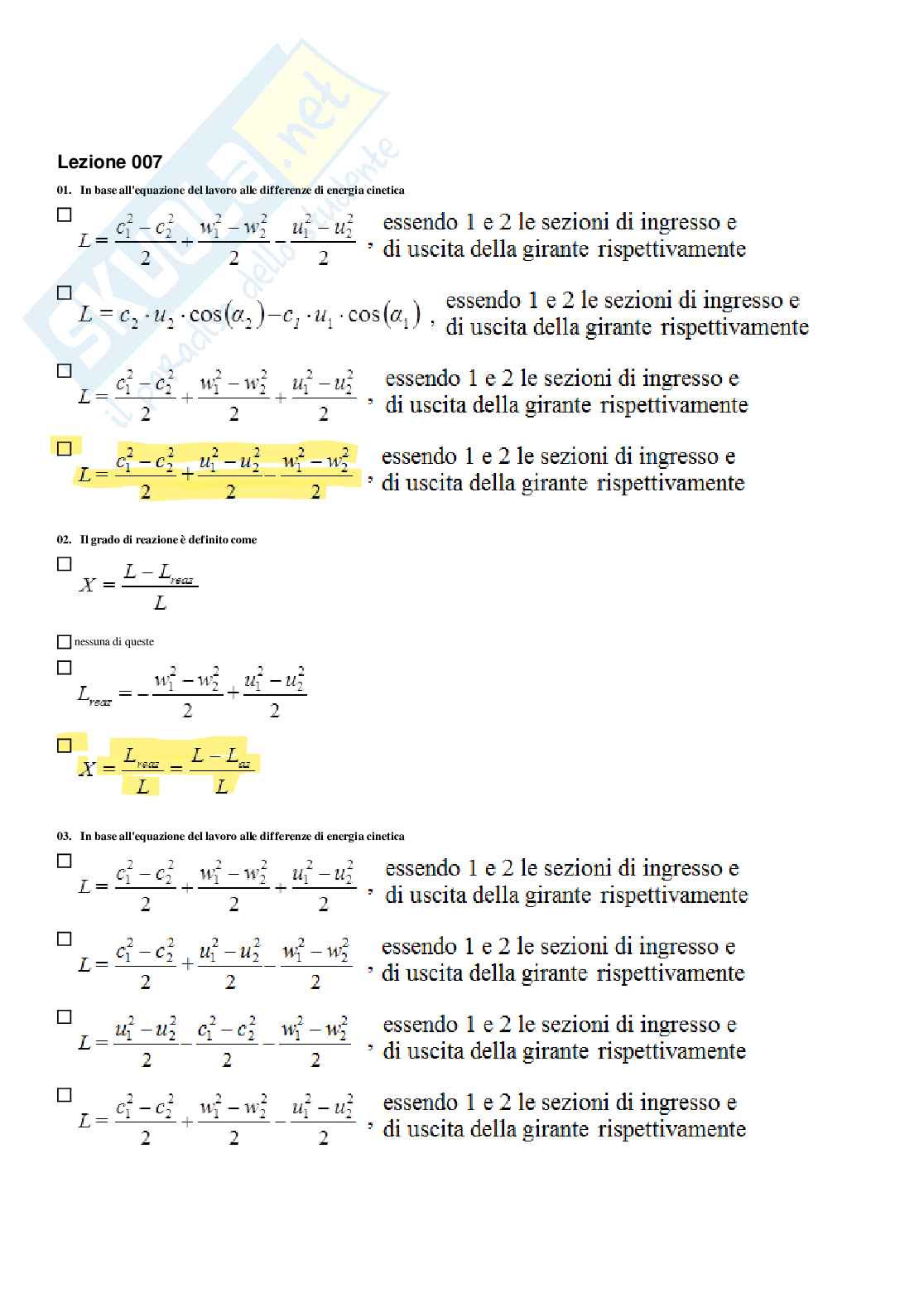 Macchine e sistemi energetici – Preparazione esame – Paniere completo risposte chiuse (255) – A.A. 2025/26 Pag. 11