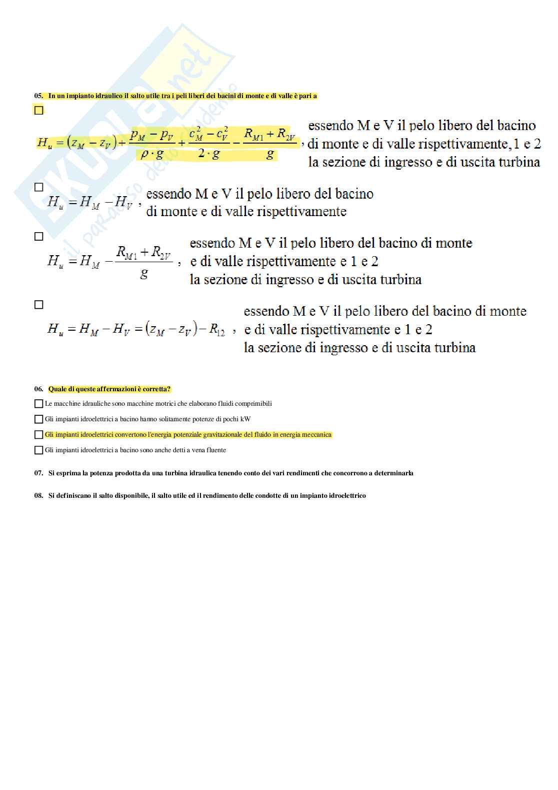 Macchine e sistemi energetici – Preparazione esame – Paniere completo risposte chiuse (255) – A.A. 2025/26 Pag. 31