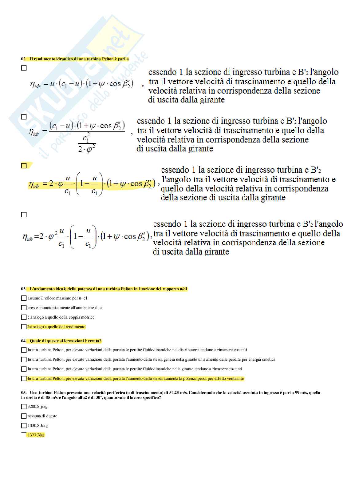 Macchine e sistemi energetici – Preparazione esame – Paniere completo risposte chiuse (255) – A.A. 2025/26 Pag. 36