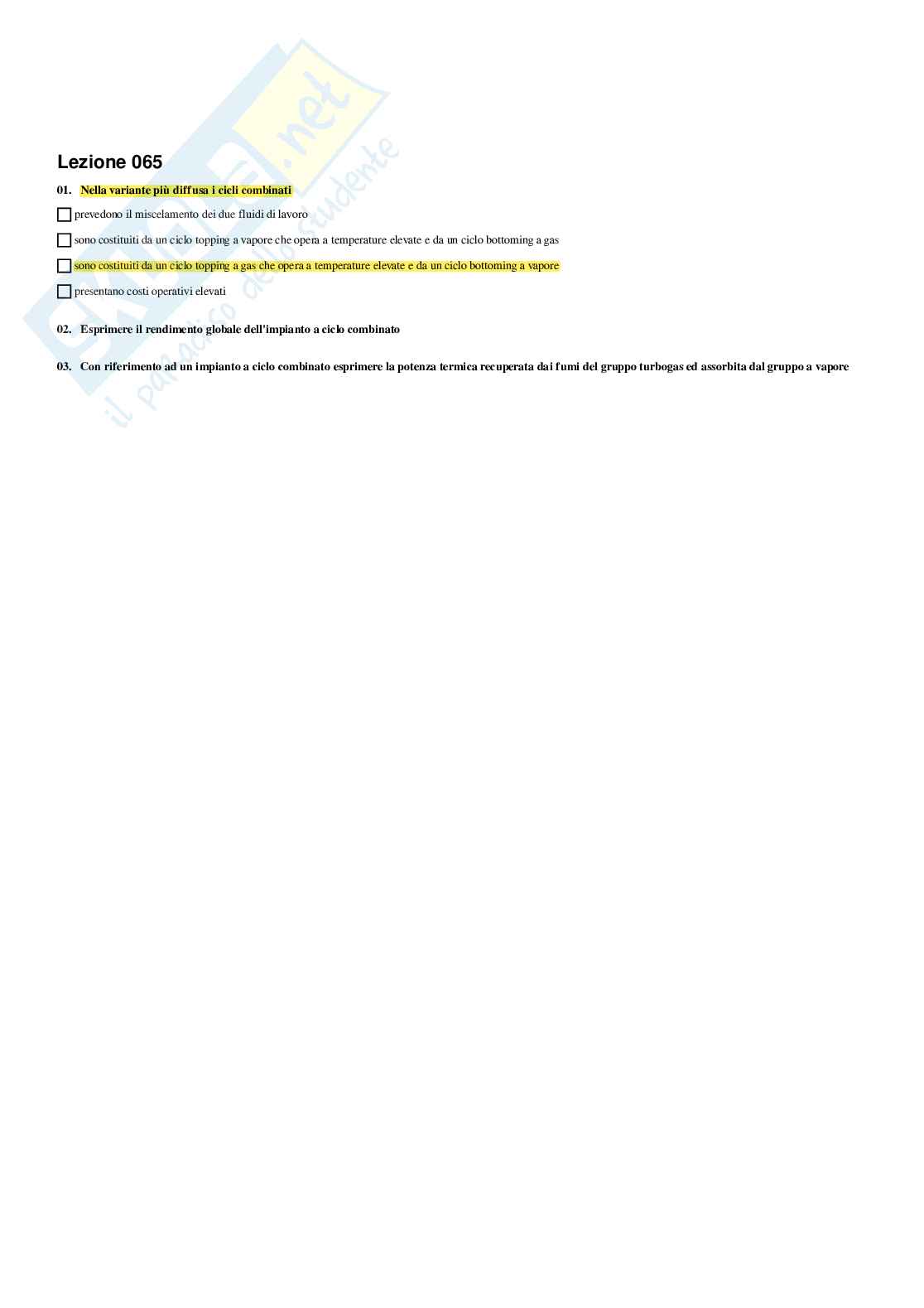 Macchine e sistemi energetici – Preparazione esame – Paniere completo risposte chiuse (255) – A.A. 2025/26 Pag. 86